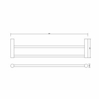 AQS Handdoekrek Mia Dubbel 60cm Mat Zwart