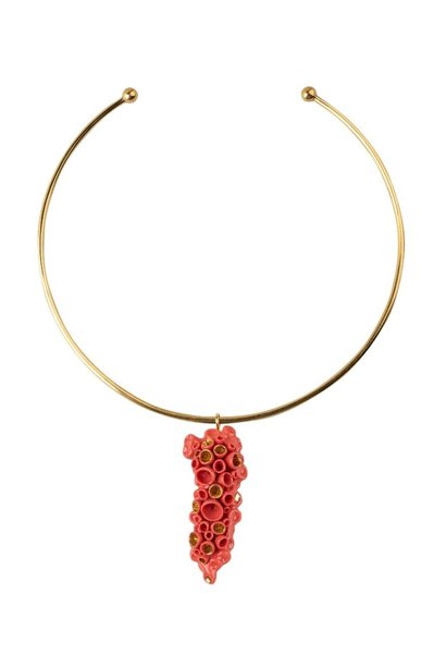 Golden coral reef necklace