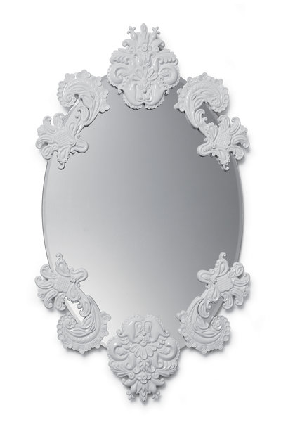 Ovaler Spiegel ohne Rahmen (weiß)