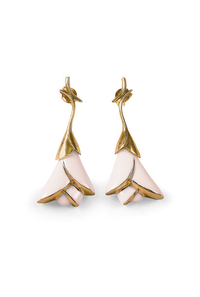 Heliconia short earrings (pink)