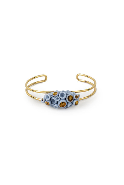 Golden blue reef metal bracelet