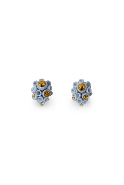 Golden blue reef stud earrings