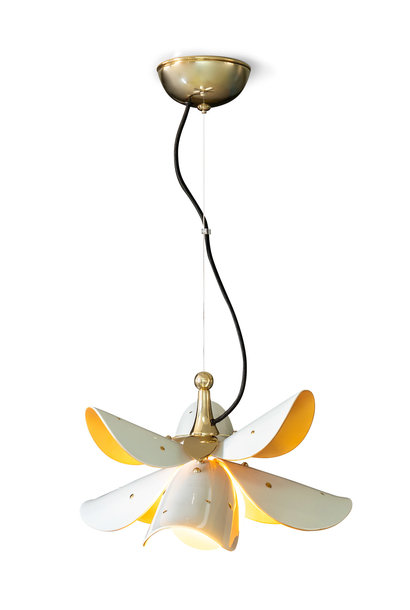 Blossom hanging lamp (white-gold)