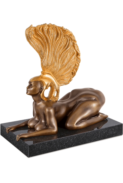 Sphinx with gold helmet