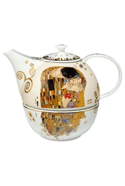Gustav Klimt Der Kuss - Teekanne mit Stövchen