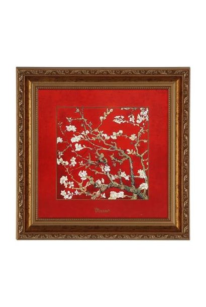 Vincent van Gogh - Almond Tree Red porcelain wall mural 31.5x31.5
