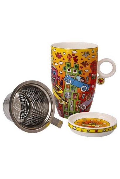 James Rizzi Tea mug- Not getting around the Traffic