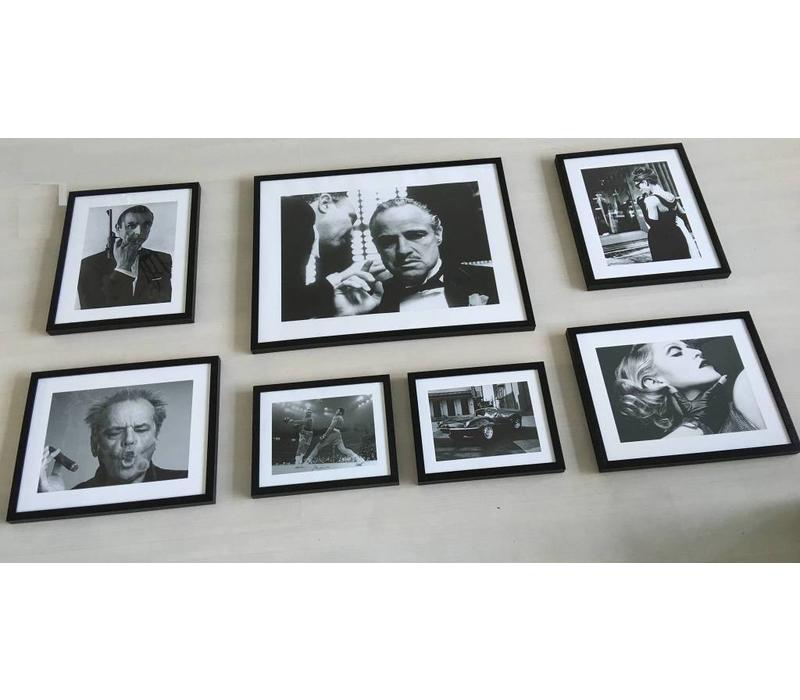 Fotolijst zwart frame - The Godfather Whispering - - 63 x 83 cm