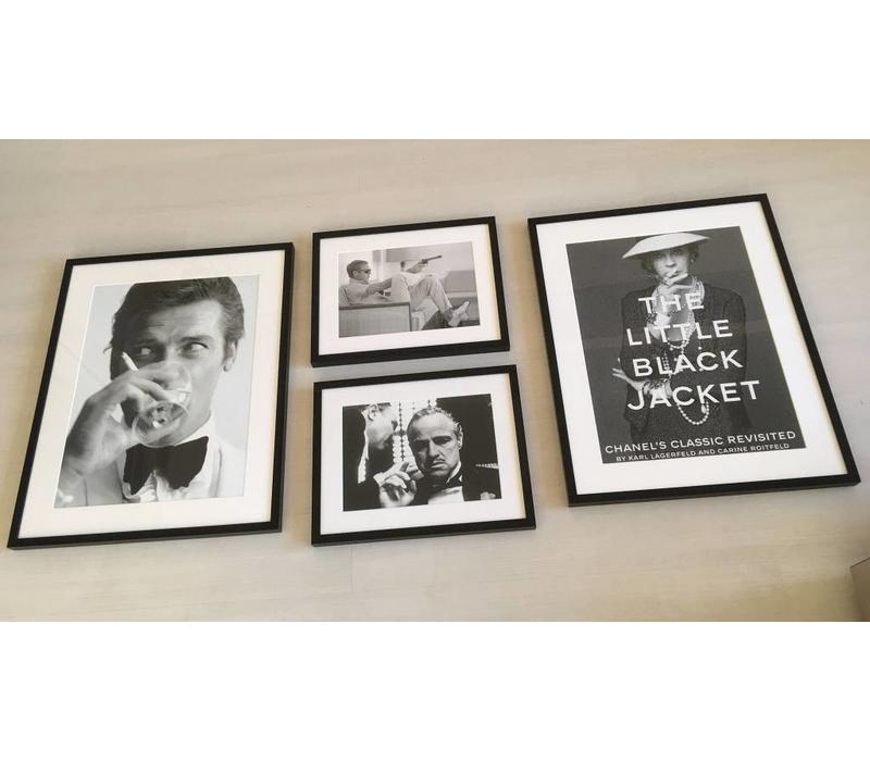 Fotolijst zwart frame - James Bond Vodka Martini - 43 x 43 cm