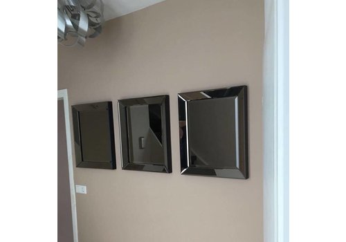 Set van 3 - Spiegels met spiegelrand 50x60 cm - brons