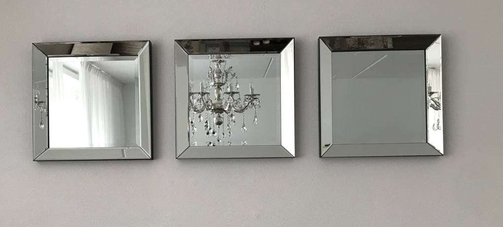 klein concept Gezicht omhoog Voordeelset spiegellijsten - 3 spiegels 50x50 cm zilver - Domestica  Interior Design