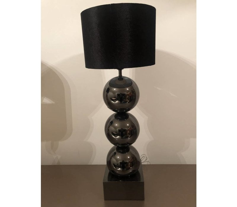 SETPRIJS 2x Lamp met 3 bollen - vierkante voet - antraciet