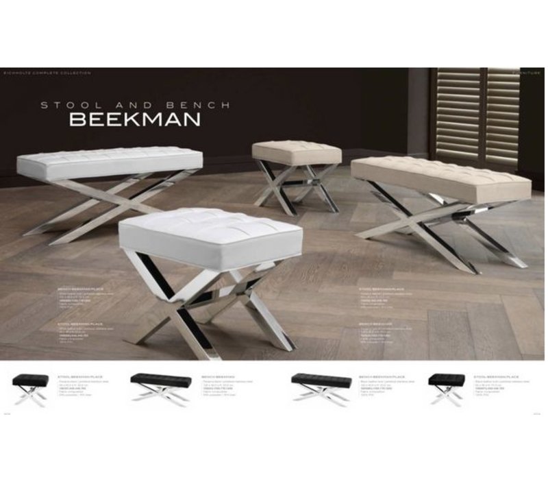 EICHHOLTZ hocker Beekman wit lederlook