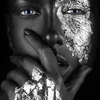 Aluminium Art - Dark Skin Girl with Silver Foil Make Up