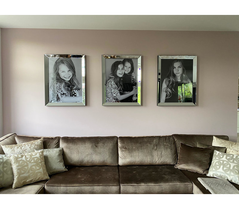 Voordeelset spiegellijsten - 3 fotolijsten zilver 70x90 cm