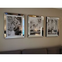 Voordeelset spiegellijsten - 3 fotolijsten zilver 70x90 cm
