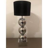 SETPRIJS 2x Lamp met 3 bollen - vierkante voet - chroom