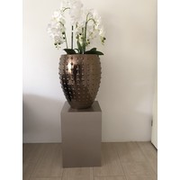 Pot brons/goud/bruin S - 44x55 cm  met orchideeën