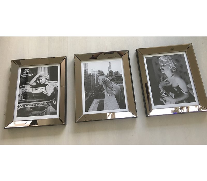 Voordeelset spiegellijsten - 3 fotolijsten brons 50x60