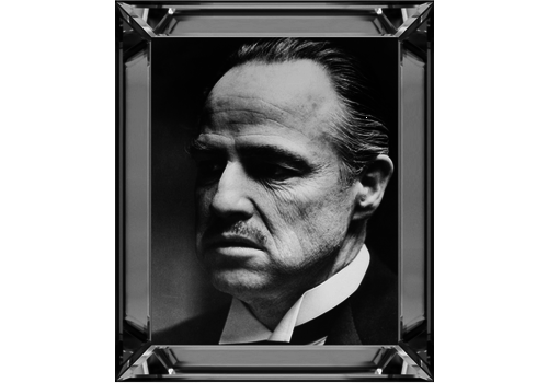 Spiegellijst  Marlon Brando Godfather Face  - zilver 50x60