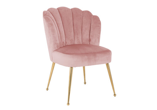 Richmond Richmond Pippa pink gold velvet eetkamerstoel - roze