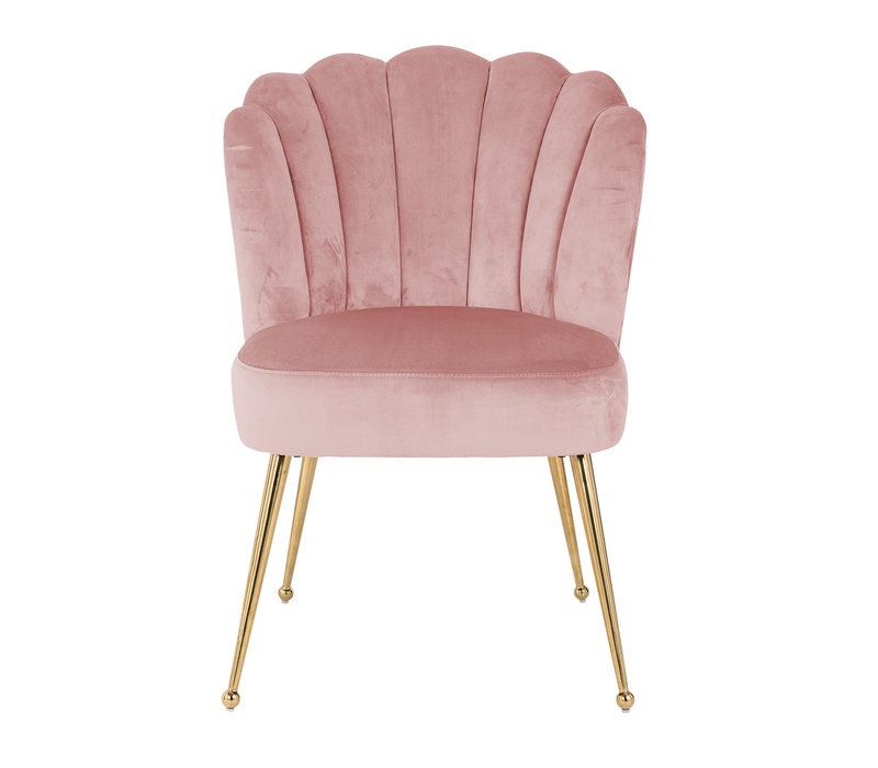 Richmond Pippa pink gold velvet eetkamerstoel - roze