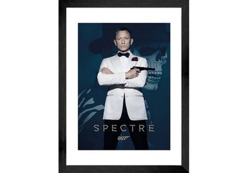 Fotolijst zwart frame - James Bond Steve McQueen Spectre Skull