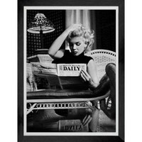 Fotolijst zwart frame - Marilyn Monroe Daily krant 63x83 cm