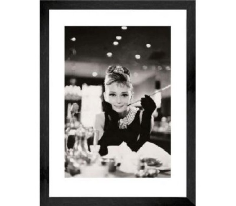 Fotolijst zwart frame - Audrey Hepburn Breakfast at Tiffany - 43 x 53 cm