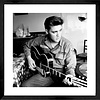 Fotolijst zwart frame - Elvis Presley met gitaar - 43x43 cm