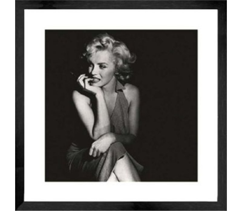 Fotolijst zwart frame - Marilyn Monroe Stay a while - 43x43 cm