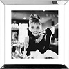 Spiegellijst Audrey Hepburn Breakfast at Tiffany  - zilver 50x50