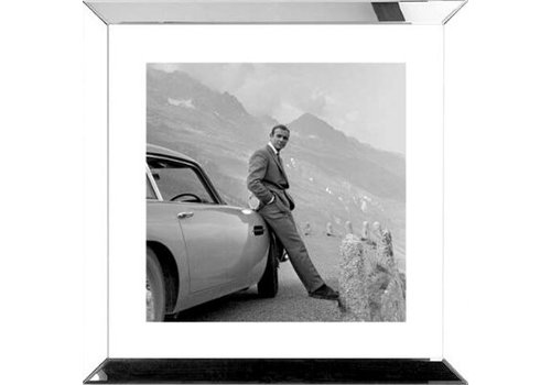 Spiegellijst James Bond Aston Martin - zilver 50x50