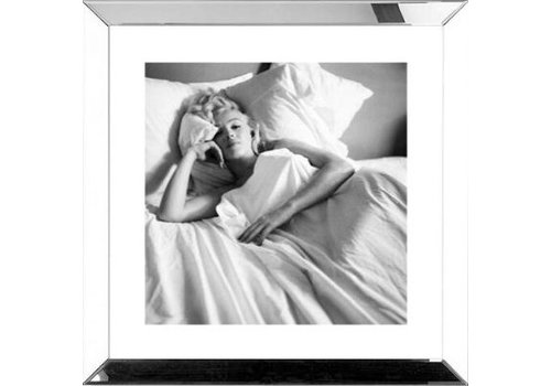 Spiegellijst Marilyn Monroe bed - zilver 50x50