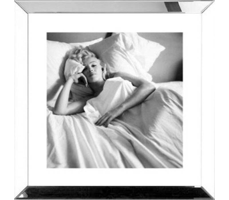 Spiegellijst Marilyn Monroe bed - zilver 50x50