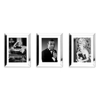 Set 3 spiegellijsten 50 x 60 met posters - zilver