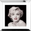 Spiegellijst Marilyn Monroe red lips - zilver 50x50