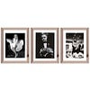 Set 3 spiegellijsten 50 x 60 met posters - brons