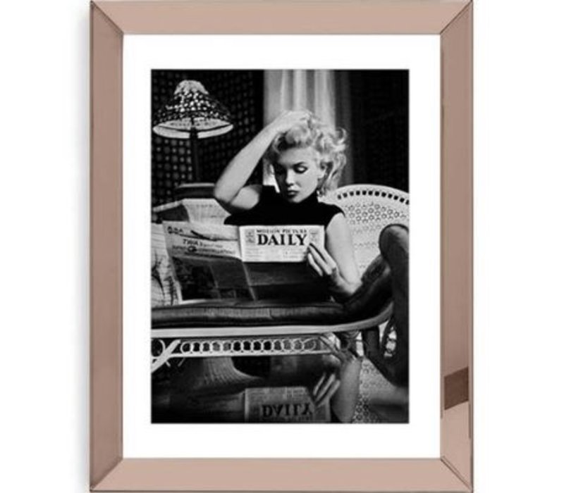 Set 3 spiegellijsten 50 x 60 met posters - brons