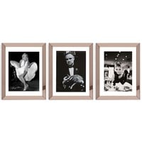 Set 3 spiegellijsten 50 x 60 met posters - brons