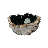 Schelpenvaas bowl 40x24 cm - bruin