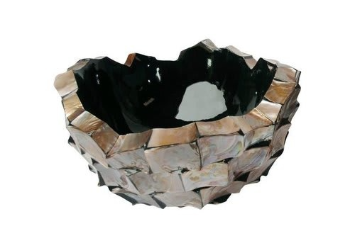 Schelpenvaas bowl 40x24 cm - bruin