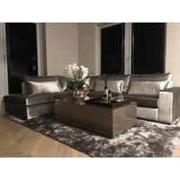 Salontafel hoogglans metallic - 130x70 cm