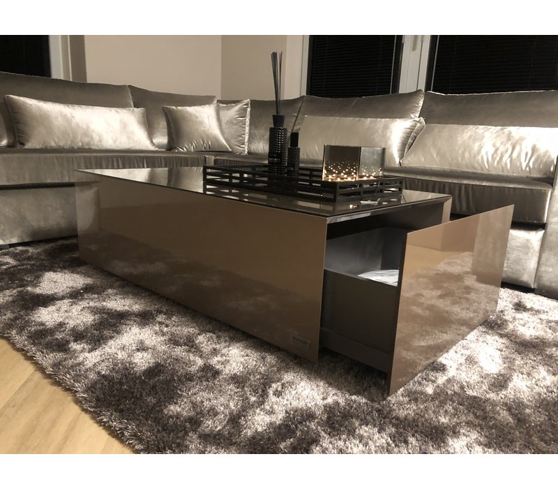 Salontafel hoogglans metallic - 130x70 cm