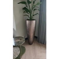 Vaas bladzilver bruin mat - 90 cm