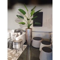 Vaas bladzilver bruin mat - 90 cm