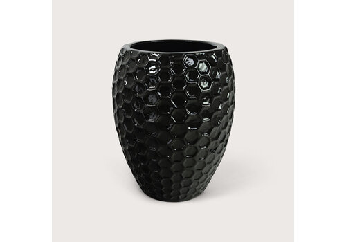Pot honey zwart M - honinggraat - 54x65 cm