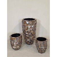 Schelpenvaas hoog 45 cm - bruin