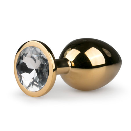Easytoys Anal Collection Metalen buttplug met transparante diamant - goudkleurig Easytoys Anal Collection Metalen buttplug met transparante diamant - goudkleurig