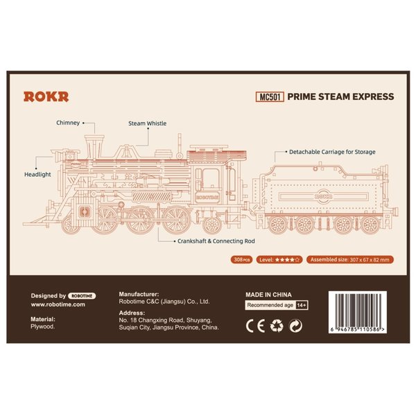 ROKR ROKR 3D-Holz-Puzzle Prime Steam Express
